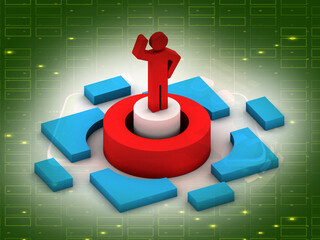 3d rendering business leadership concept 
