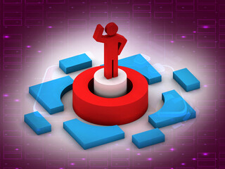 3d rendering business leadership concept 
