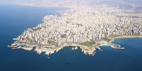 Beautiful Beirut city at coastal area, Lebanon - obrazy, fototapety, plakaty