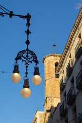 Fototapeta na wymiar old lamp in barcelona