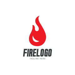 Fire Flame Logo design vector. Bonfire Silhouette Logotype icon