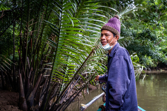 A fisherman stops to enjoy the fresh air 