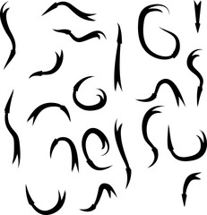 Isolated vector hand drawn arrows set on a white background