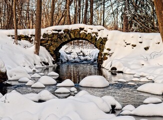 snow covered bridge