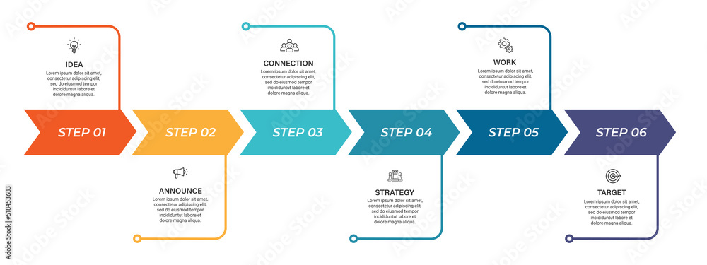 Poster Steps business data visualization timeline process infographic presentation template design with icons