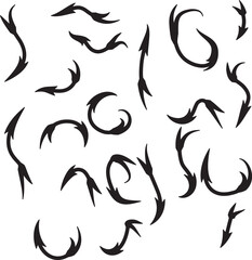 Isolated vector hand drawn arrows set on a white background