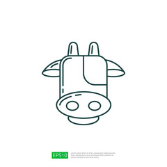 Cow Head. Farming Line icon