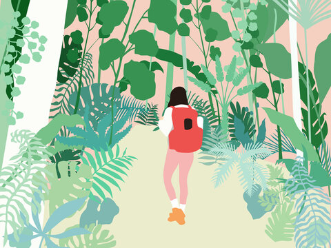 Woman hiking