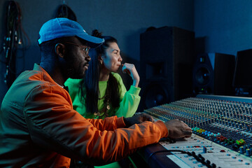 Two Sound Engineers At Work