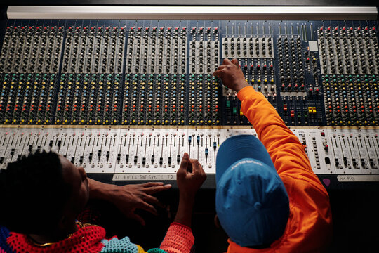 Using Mixing Console In Recording Studio