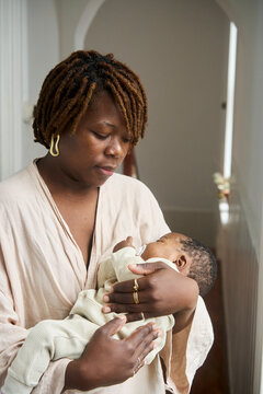 Mother and child at home