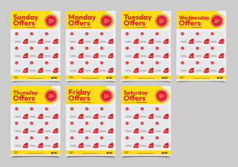 collection of editable catalog flyer template designs for supermarkets