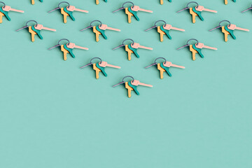 triangle from bunch of keys with copy space.