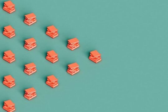 stacks of pink books in different positions