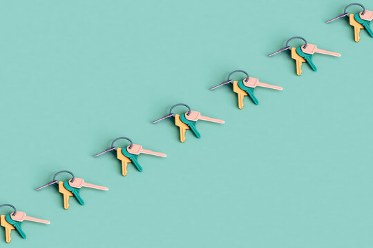 a row of bunch of keys