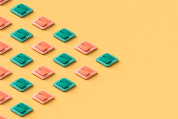 triangle from colorful light switches