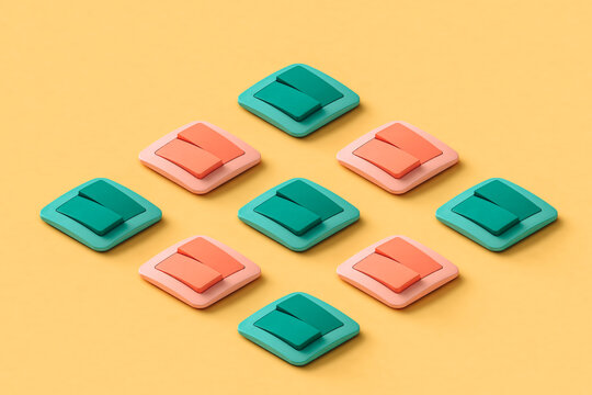 rhombus from colorful light switches