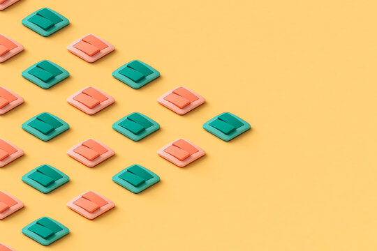 triangle from colorful light switches