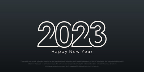 2023 Happy New Year logo text design. 2023 number design template. vector illustration.