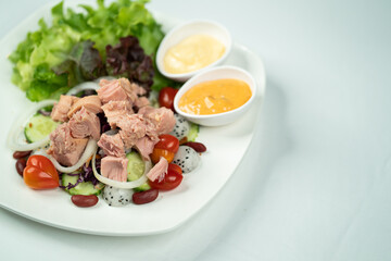 Tuna Salad with white background
