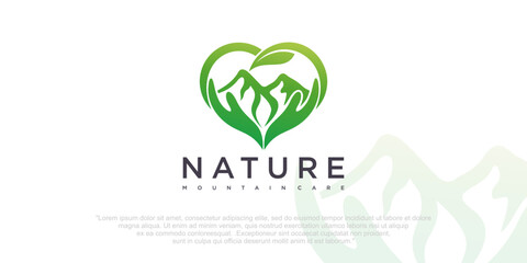 Mountain care Logo. Flat design logo template.