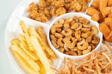 Thai snacks with white background 