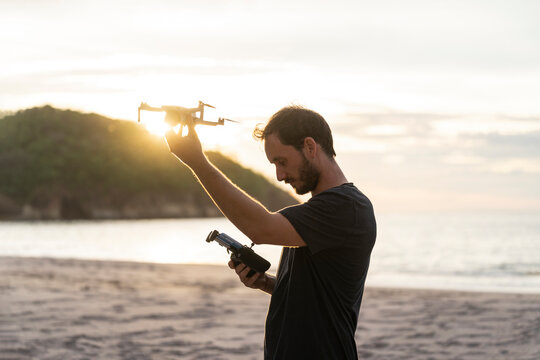 man with a drone