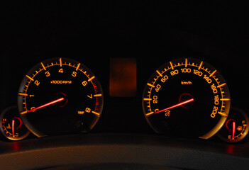 racing car black manual speedometer. Very suitable for pictures related to cars or car racing