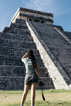 Tourist at Chichen Itza