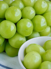 신선한 유기농 과일 샤인 머스켓, 포도