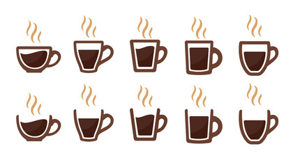simple coffee cup vector For the hot drink menu in the cafe