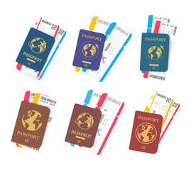 Obraz premium passport. travel documents for immigration officers in the airport before traveling