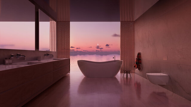 Luxurious Modern Mediterranean Bath