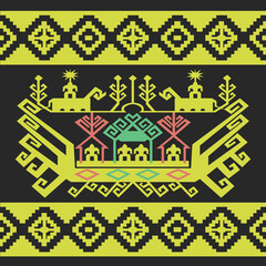 Dragon ships are usually used as motifs on traditional Lampung woven cloth Tapis and this motif can also be found on reliefs and carvings of traditional buildings