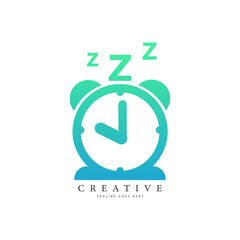 Clock Sleep Icon Logo Design Element with gradient color