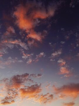 Pink And Orange Sunset Clouds