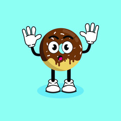 Illustration vector graphic cartoon character of cute mascot Donut with pose. Suitable for children book illustration.