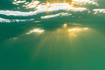 Warm light ray through water