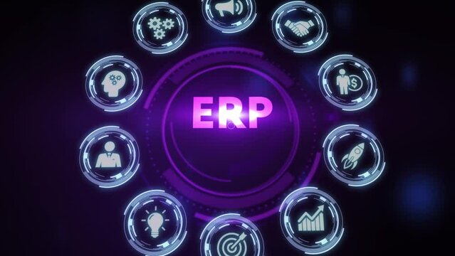 Business, Technology, Internet and network concept. Enterprise resource planning ERP concept.