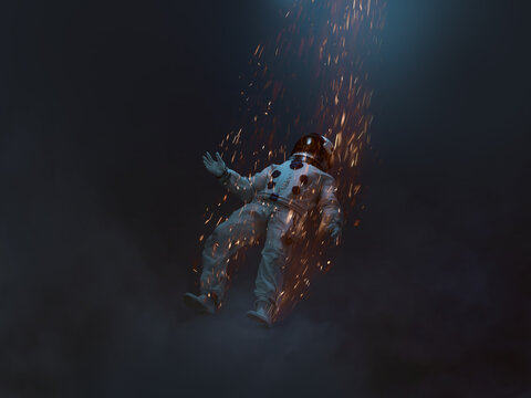 Astronaut falling in space