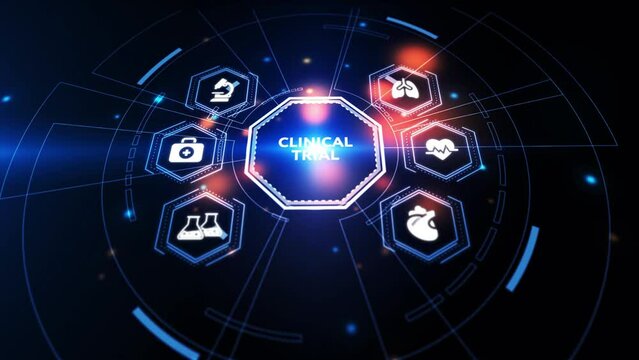 Business, Technology, Internet and network concept. virtual display: Clinical trial