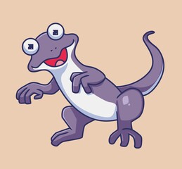 standing lizard purple. Isolated animal illustration. Flat Style Sticker Icon Premium vector