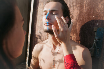 Story of a young couple. All day at sea shore house. together.