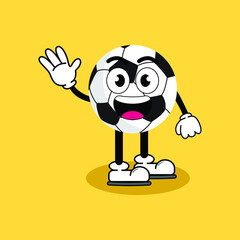 Illustration vector graphic cartoon character of cute mascot Football with pose. Suitable for children book illustration.
