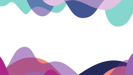 Abstract color waves, poster or website design. Paper cut style, space for text.