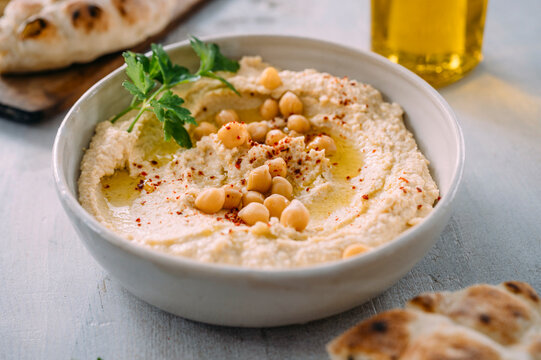 Hummus and bread