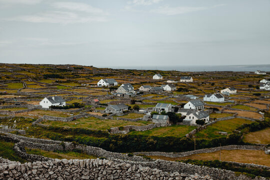 the aran islands. inis oirr during a cloudy day