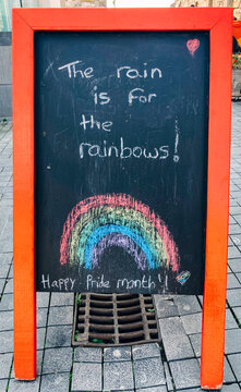 A Blackboard With A Supportive Message For The LGBTQ+ Community 