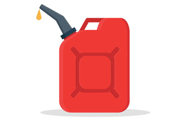 red canister for gasoline on a white background
