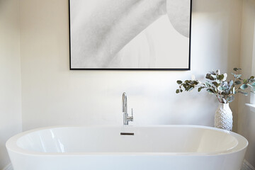 Modern design bathroom with freestanding bathtub